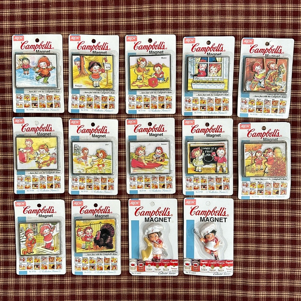 Vintage Campbells Soup Monthly Refrigerator Magnets